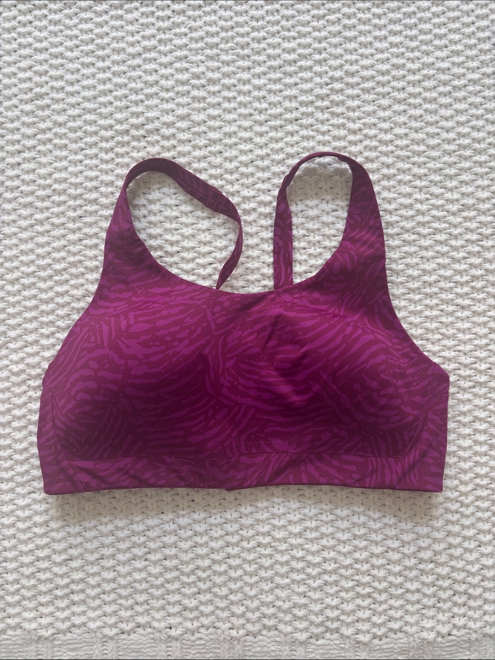 Athleta Pink Purple Magenta High Support Padded Hook Adjustable Sports Bra 36C